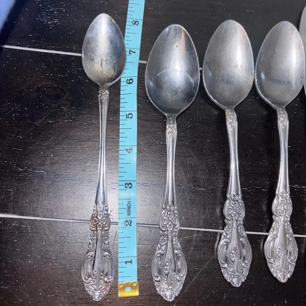 Vintage | Springtime | Stainless Japan‎ Ornate Floral Serving and Flatware Set